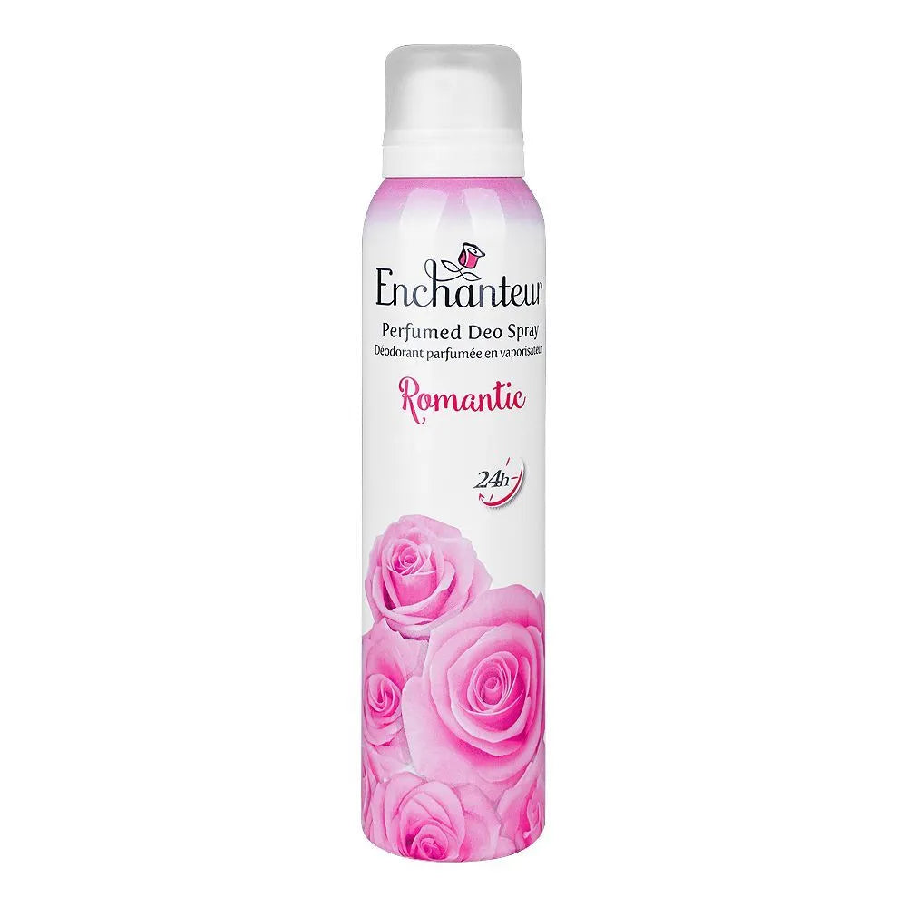 Enchanteur Romantic Perfumed Deodorant Spray, Anti-Perspirant, 24 Hours Lasting, For Women - 150ml - Buy Online in Pakistan at Cosmia.pk