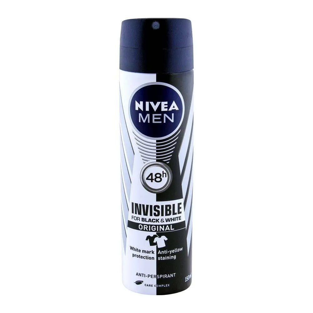 Nivea Men 48H Invisible Original Deodorant Spray, For Black & White - 150ml - Buy Online in Pakistan at Cosmia.pk