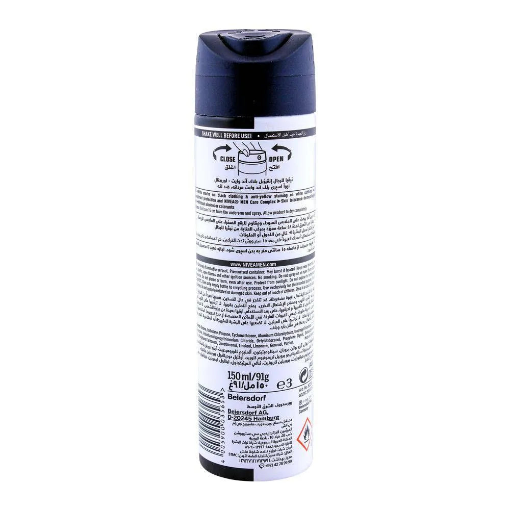 Nivea Men 48H Invisible Original Deodorant Spray, For Black & White - 150ml - Buy Online in Pakistan at Cosmia.pk