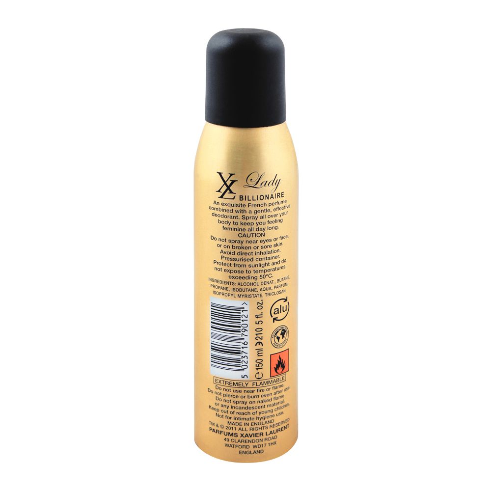 Xavier Laurent Lady Billionaire Body Spray – 150ml - Buy Online in Pakistan at Cosmia.pk