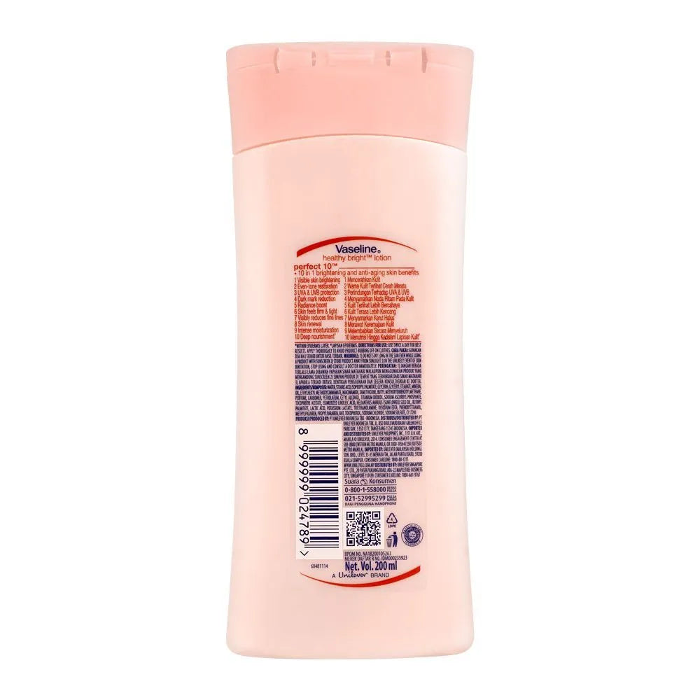 Vaseline Healthy Bright Protect 10 Body Lotion - 200ml - Buy Online in Pakistan at Cosmia.pk