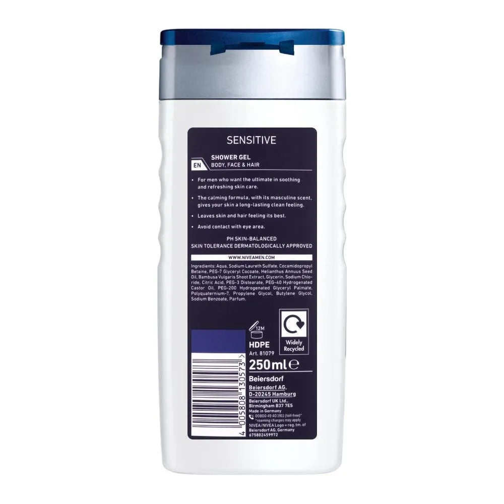 Nivea Men Sensitive Shower Gel - 250ml - Buy Online in Pakistan at Cosmia.pk