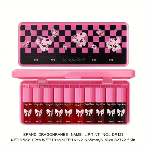 10 Pcs Dragon Kitty Liptint+ Lipgloss - Buy Online in Pakistan at Cosmia.pk