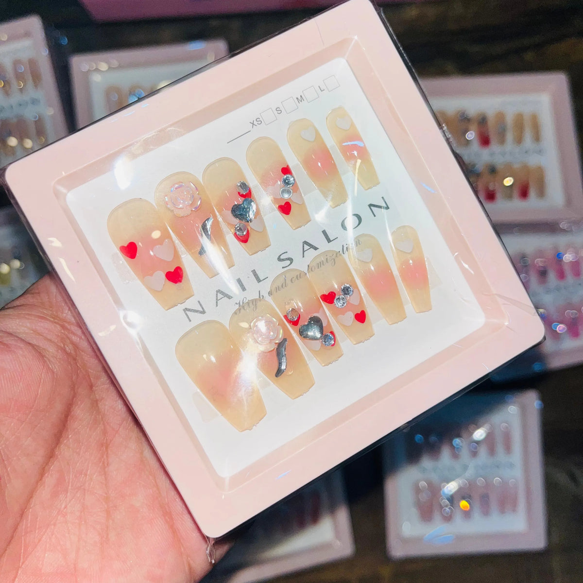 Salon Look Stylish Artifical Nails With Free Stickers(12 Pcs) - Buy Online in Pakistan at Cosmia.pk