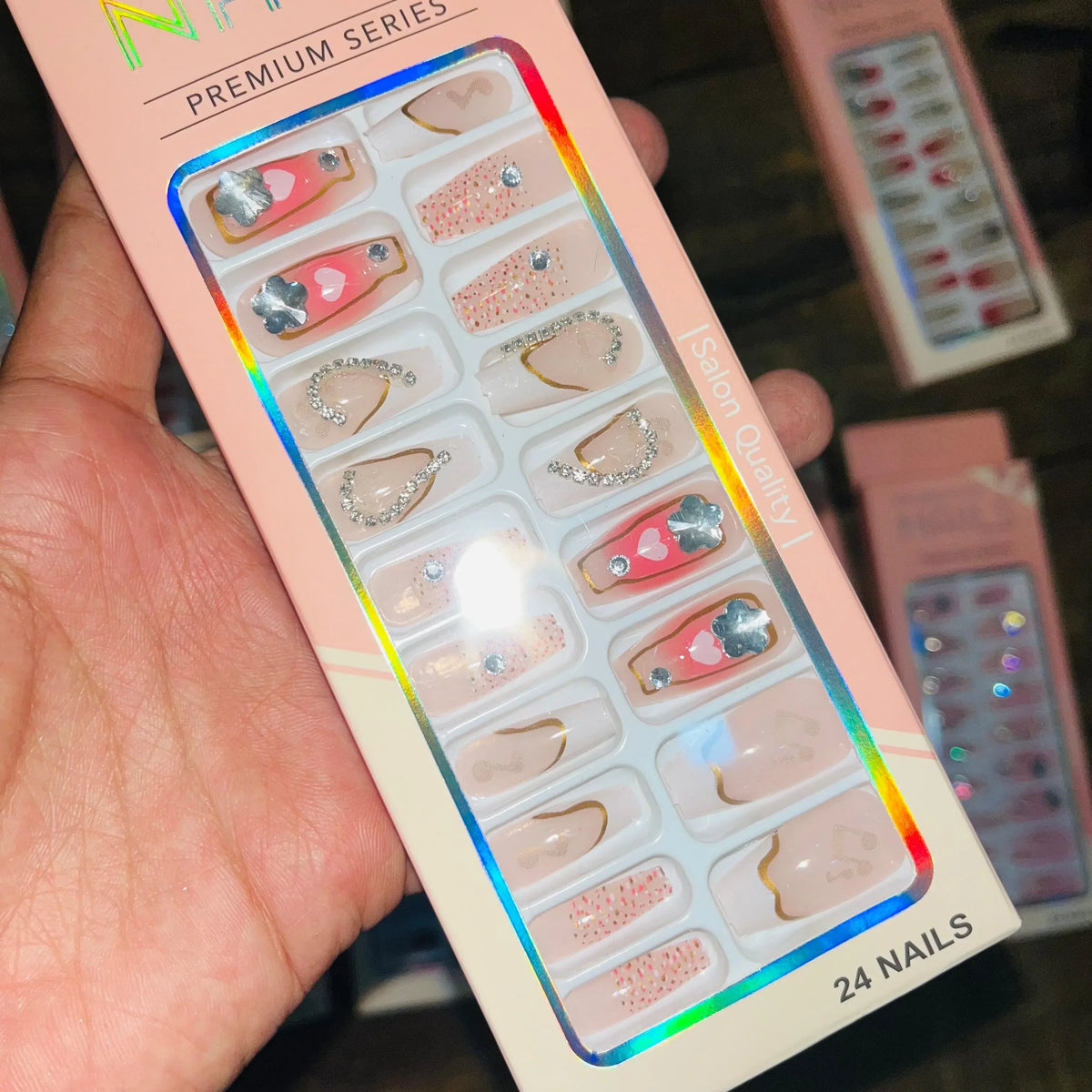 Professional Premium Series Artifical Nails With Free Stickers (24Pcs) - Buy Online in Pakistan at Cosmia.pk