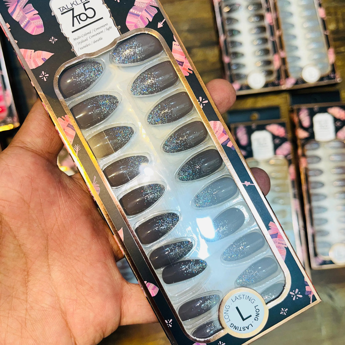 7To5 Talklee Shiny Artifical Nails With Free Stickers - Buy Online in Pakistan at Cosmia.pk