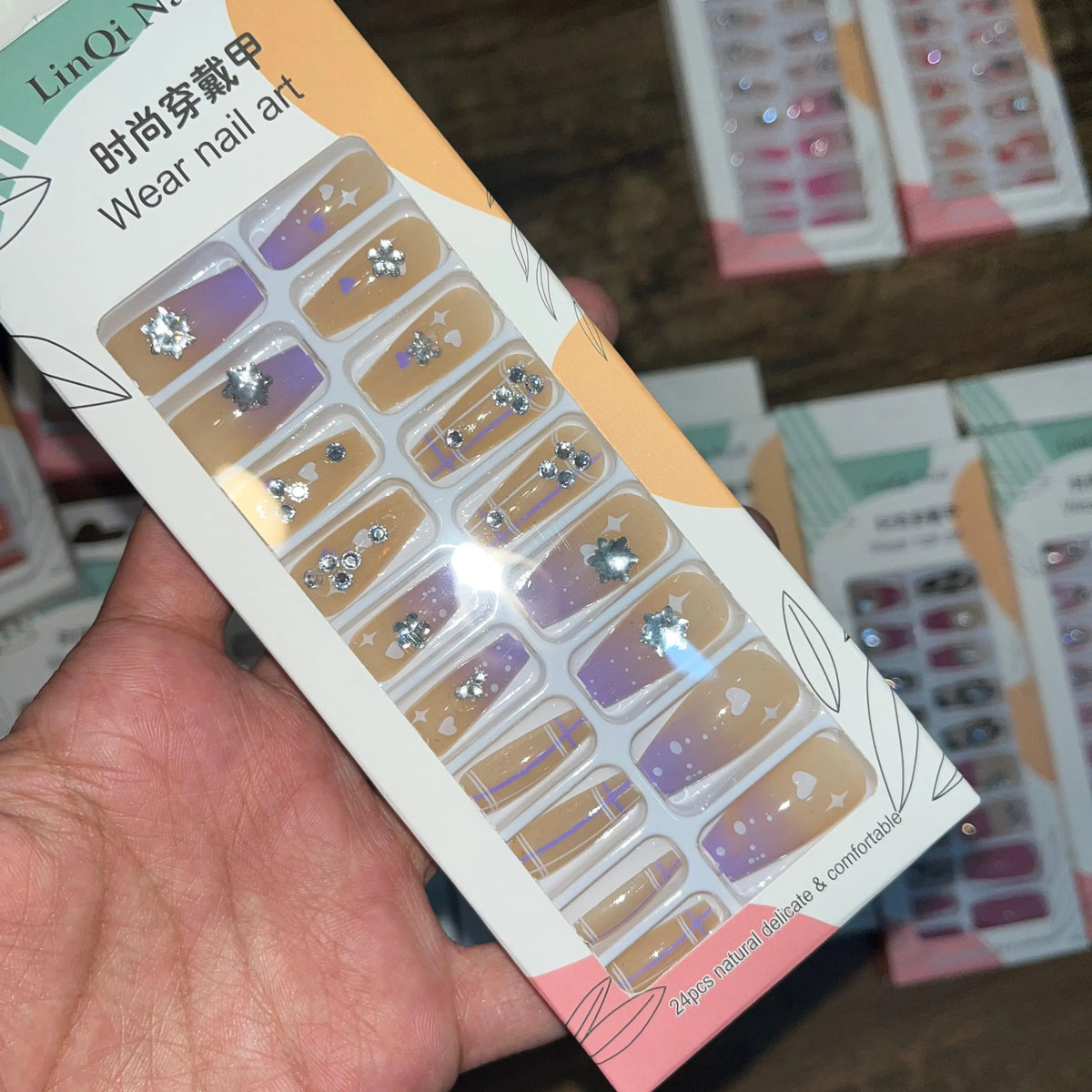 Linqi Artifical Nails With Free Stickers (24Pcs) - Buy Online in Pakistan at Cosmia.pk