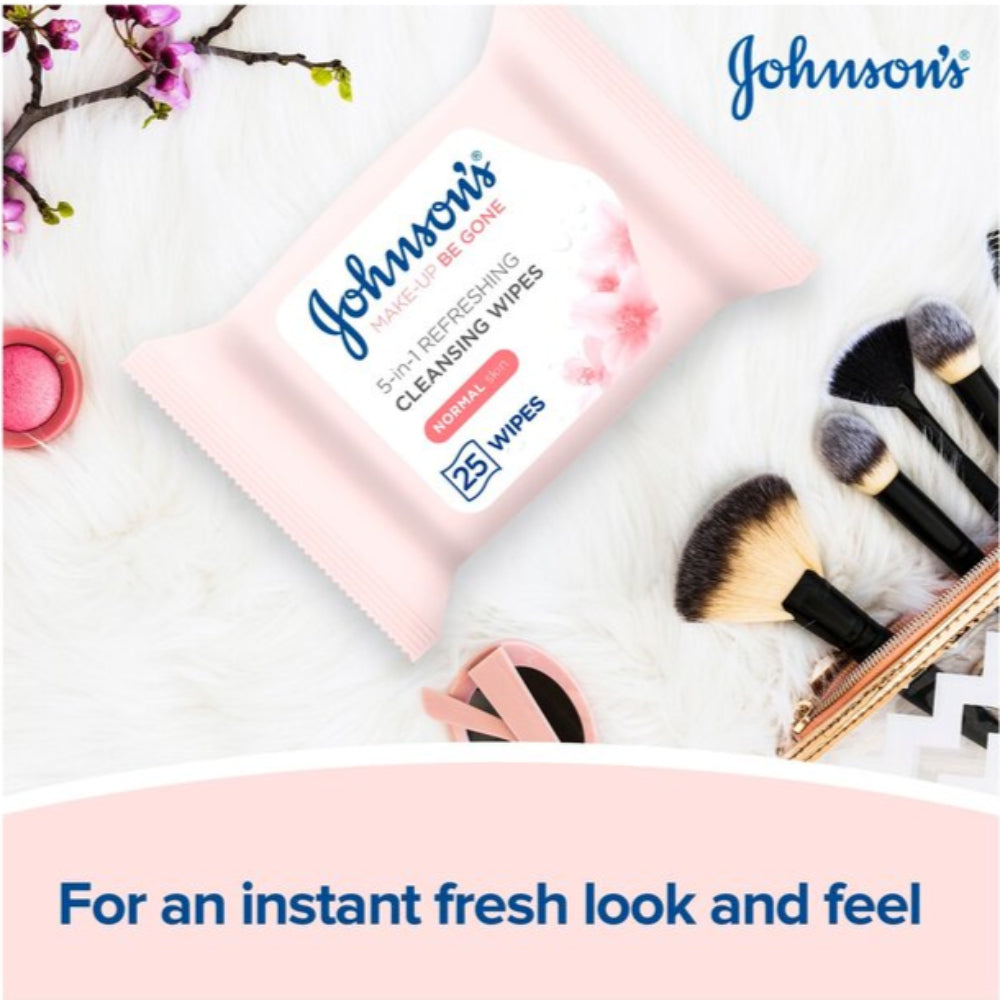 Johnson’s Make-up Be Gone 5-in-1 Refreshing Cleansing Wipes - 25-Pack - Buy Online in Pakistan at Cosmia.pk