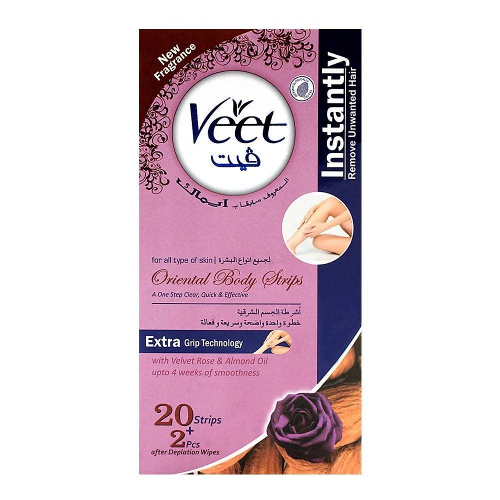 Veet Oriental Velvet Rose & Almond Oil Body Strips 20+2-Pack (Imported) - Buy Online in Pakistan at Cosmia.pk