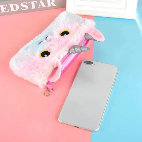 Unicorn Plush | Fur Pencil Pouch - Buy Online in Pakistan at Cosmia.pk