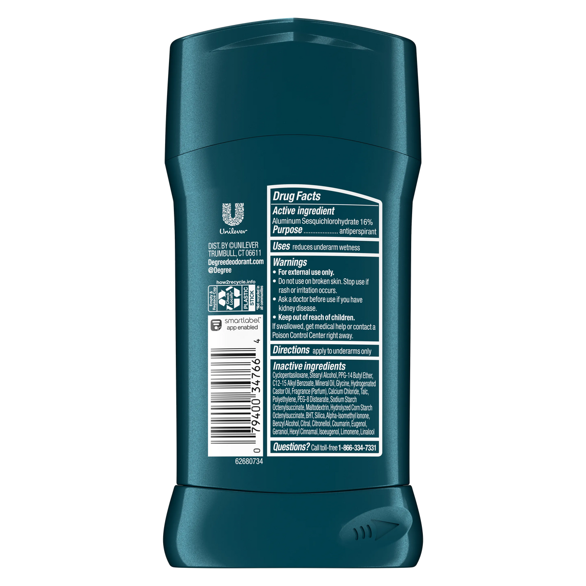 Degree Cool Rush Antiperspirant Deodorant Stick - 76g - Buy Online in Pakistan at Cosmia.pk