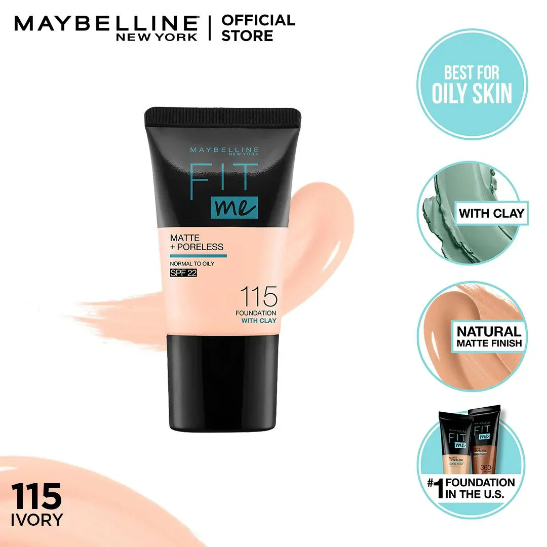 Original Maybelline - Fit Me Liquid Foundation Matte & Poreless Mini Tube - Buy Online in Pakistan at Cosmia.pk