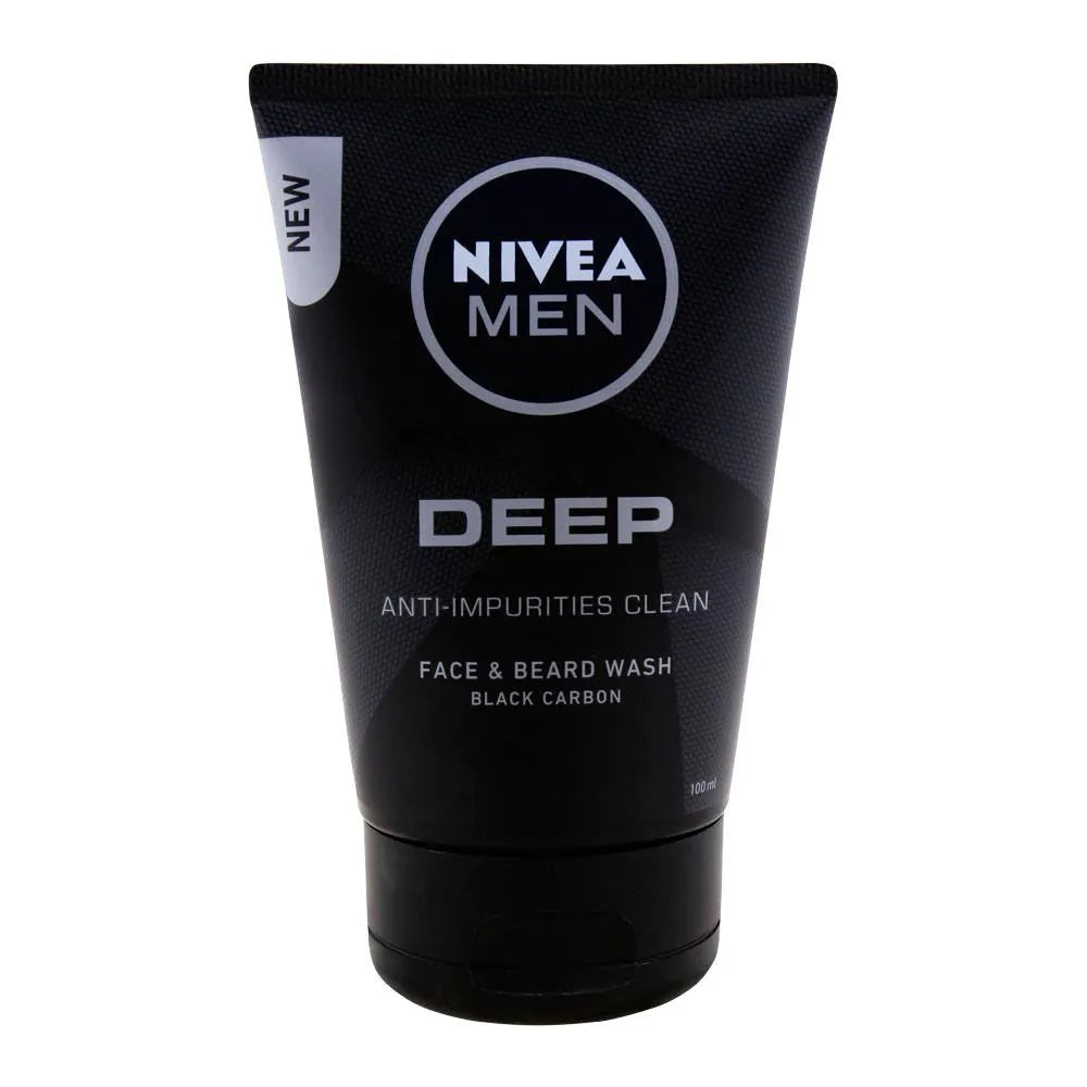 Nivea Men Deep Anti-Impurities Clean Face & Beard Wash, Black Carbon - Buy Online in Pakistan at Cosmia.pk