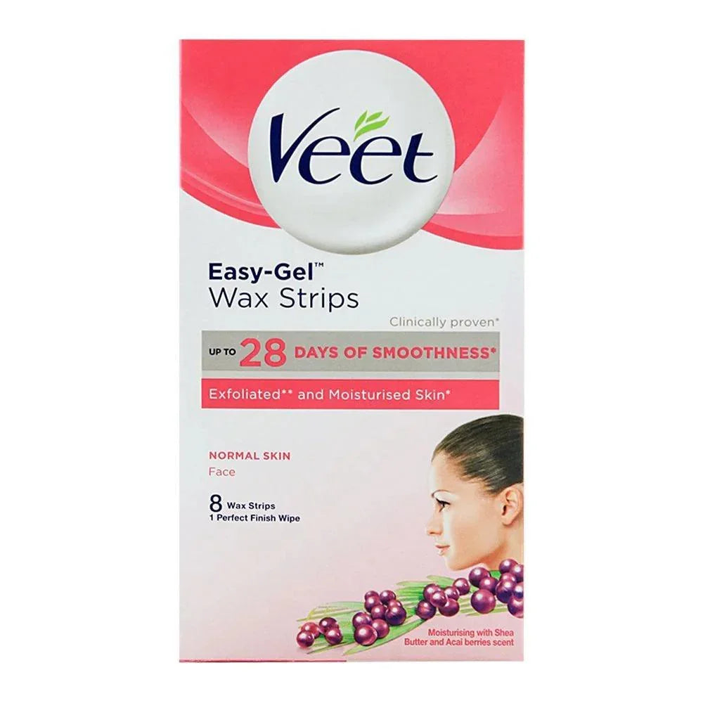 Veet Easy-Gel Face Wax Strips, For Normal Skin, 8-Pack - Buy Online in Pakistan at Cosmia.pk