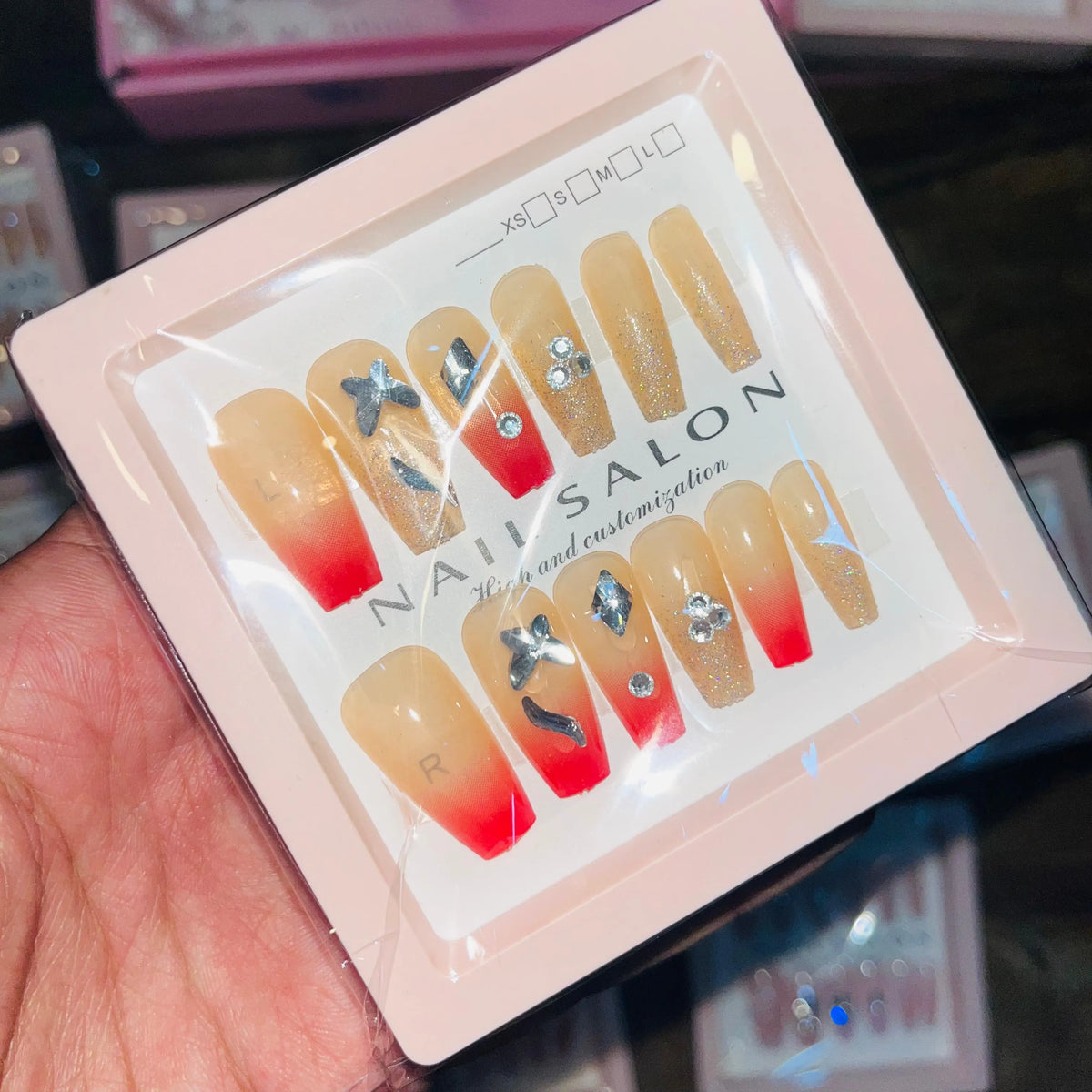 Salon Look Stylish Artifical Nails With Free Stickers(12 Pcs) - Buy Online in Pakistan at Cosmia.pk