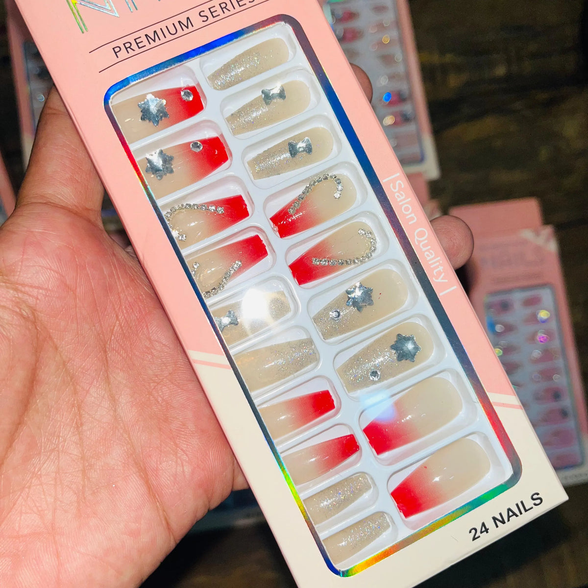 Professional Premium Series Artifical Nails With Free Stickers (24Pcs) - Buy Online in Pakistan at Cosmia.pk
