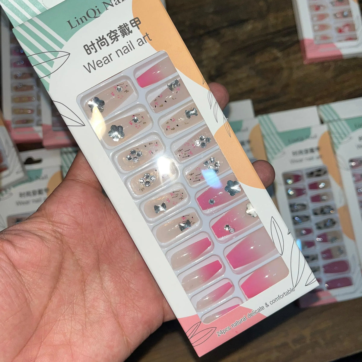 Linqi Artifical Nails With Free Stickers (24Pcs) - Buy Online in Pakistan at Cosmia.pk