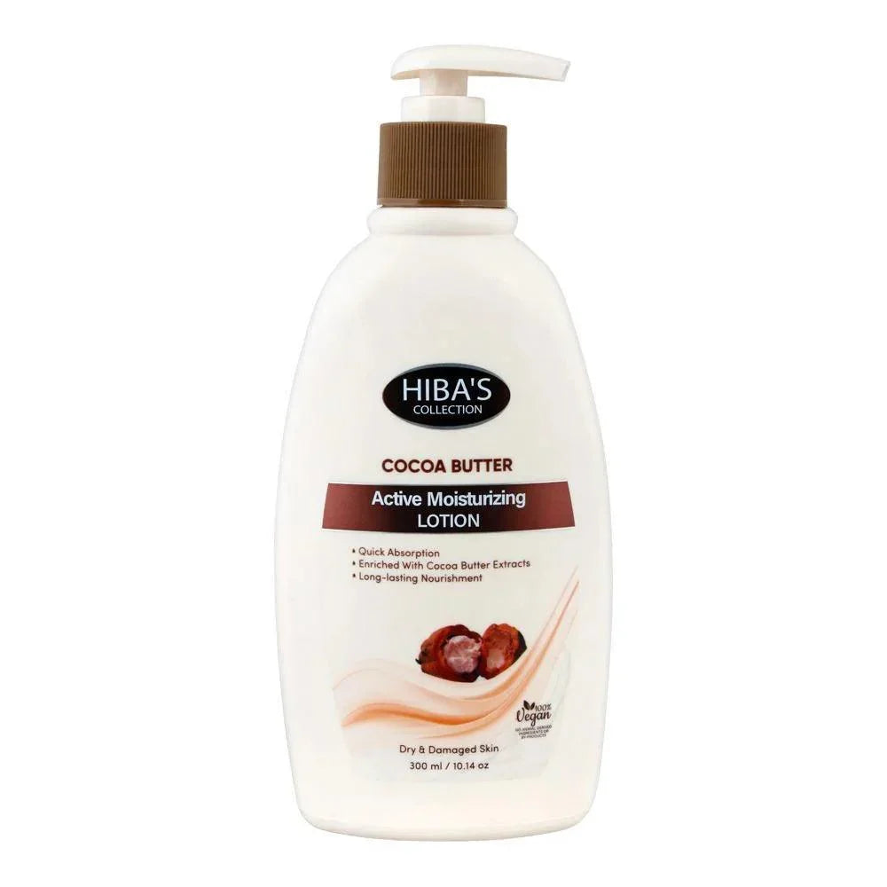 Hiba's Collection Cocoa Butter Active Moisturizing Lotion - 300ml - Buy Online in Pakistan at Cosmia.pk