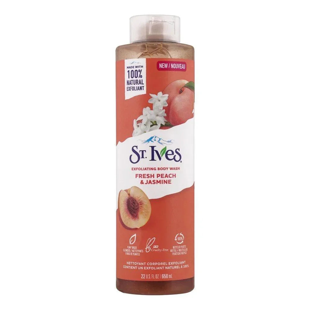 St. Ives Fresh Peach & Jasmine Exfoliating Body Wash, 650ml - Buy Online in Pakistan at Cosmia.pk