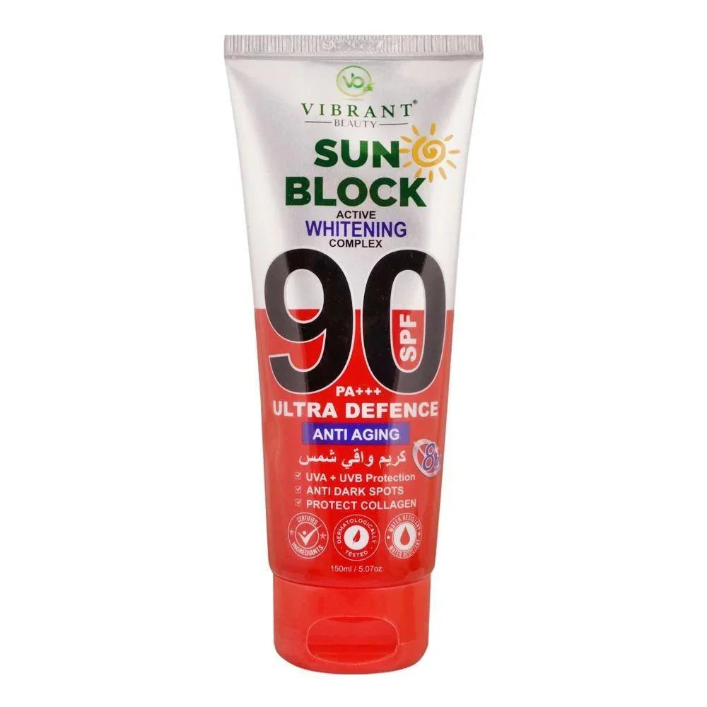 Vibrant Beauty Sun Block Anti Aging Ultra Defence SPF90 - 150ml - Buy Online in Pakistan at Cosmia.pk