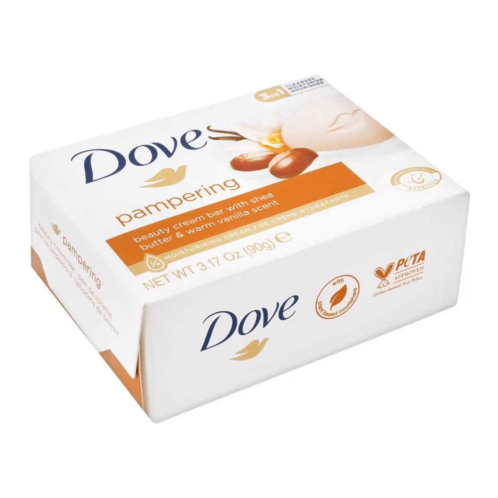 Dove Pampering Beauty Cream Bar, With Shea Butter & Warm Vanilla Scent - 135g - Buy Online in Pakistan at Cosmia.pk
