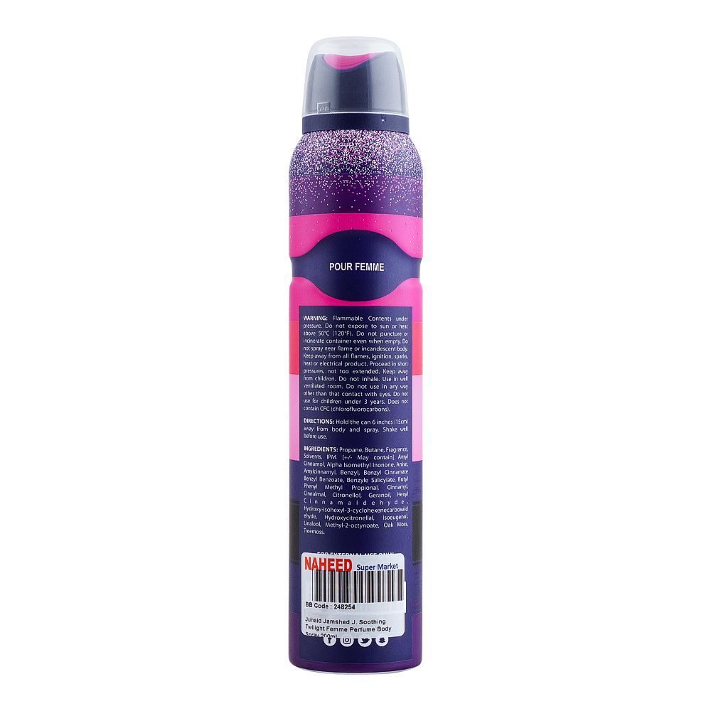 Junaid Jamshed J. Soothing Twilight Femme Perfume Body Spray 200ml - Buy Online in Pakistan at Cosmia.pk