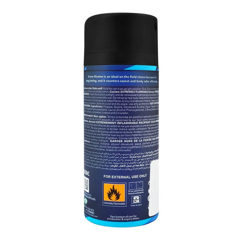 Krone Xtreme Active Body Spray, For Men - 150ml - Buy Online in Pakistan at Cosmia.pk