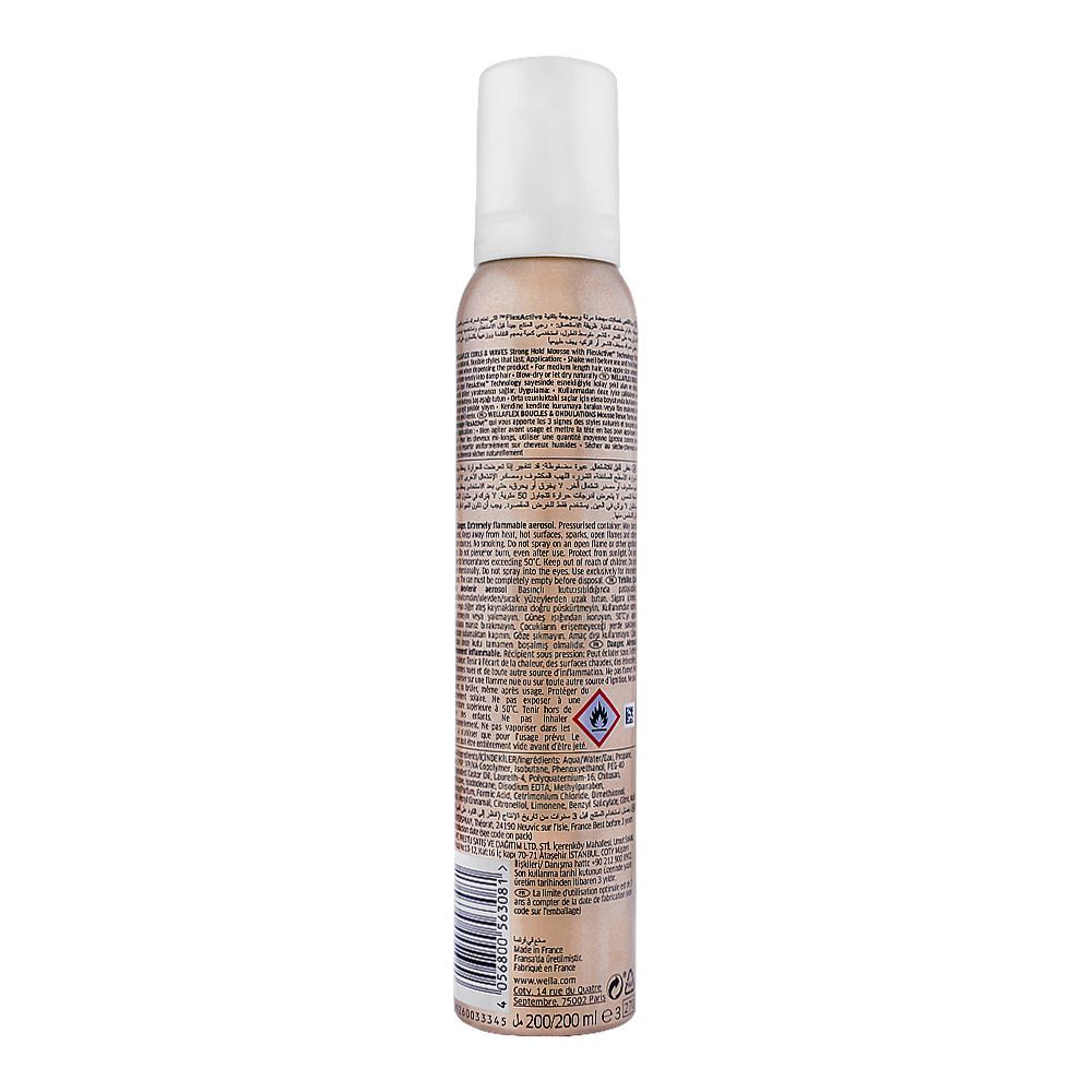 Wella Wellaflex Curls & Waves Strong Hold Volume 3 Hair Mousse 200ml - Buy Online in Pakistan at Cosmia.pk