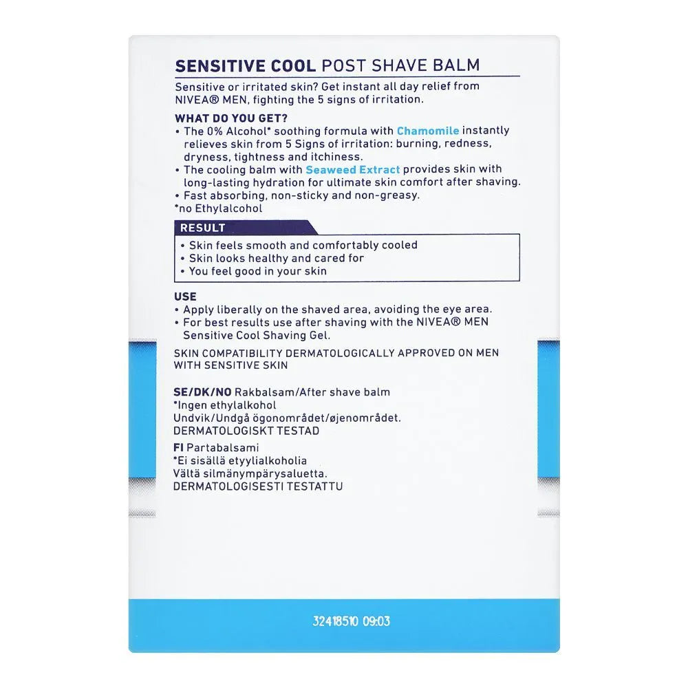 Nivea Men Sensitive Cool Post Shave Balm, Provide Instant Relief - Buy Online in Pakistan at Cosmia.pk