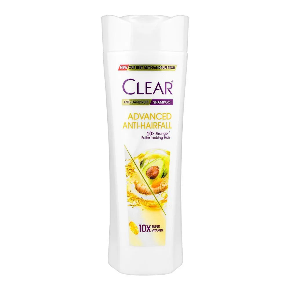 Clear Advanced Anti-Dandruff & Anti-Hair fall Shampoo, 10XSuper Vitamin, For Fuller Looking Hair, 300ml - Buy Online in Pakistan at Cosmia.pk