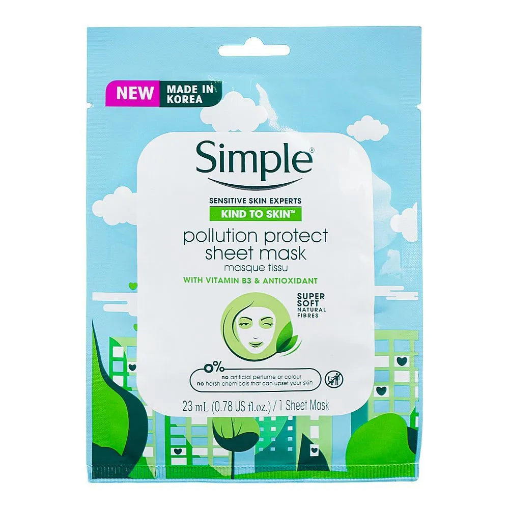 Simple Sensitive Skin Experts Pollution Protect Sheet Mask - Buy Online in Pakistan at Cosmia.pk