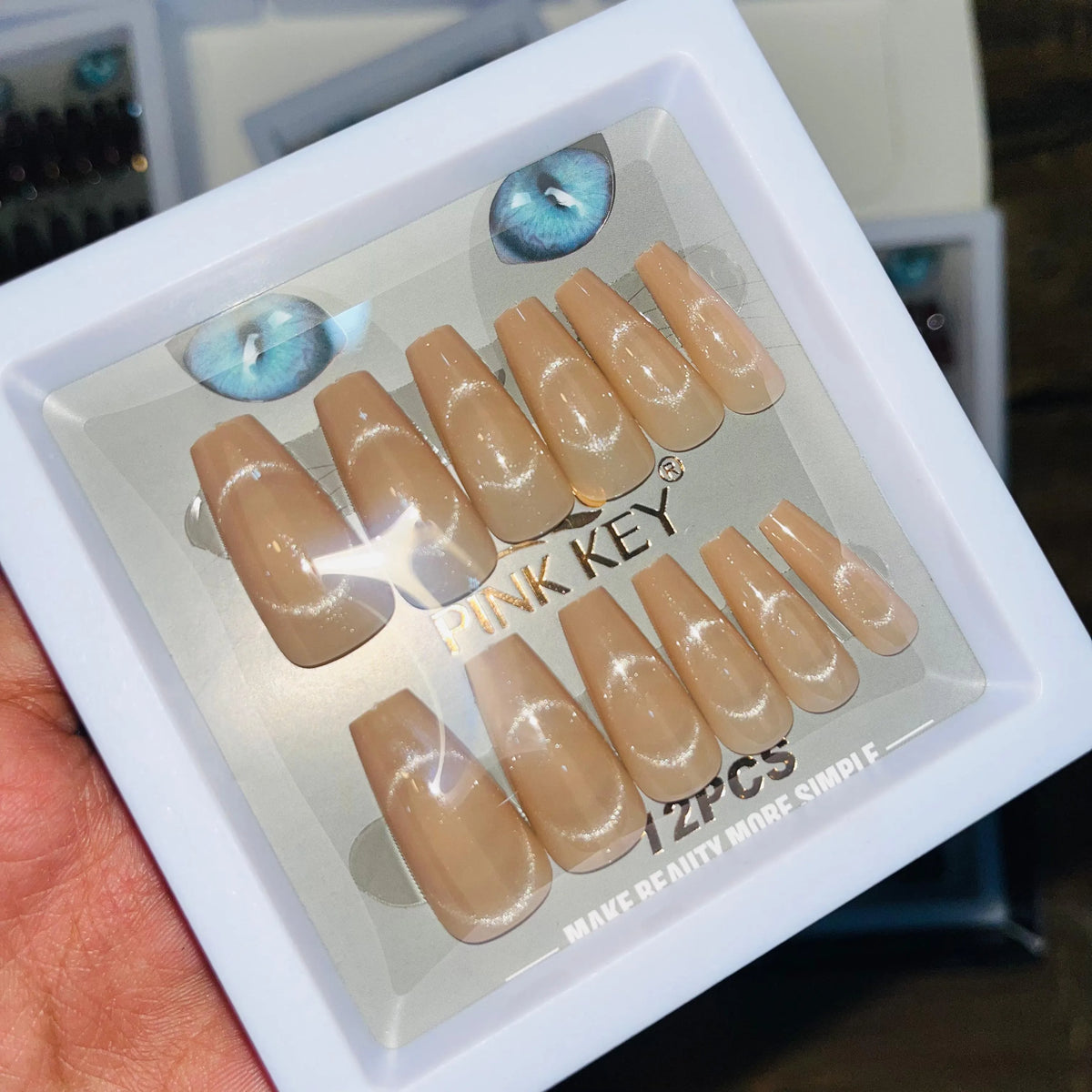 Pink key Stylish Salon Look Artifical Nails With Free Stickers (12 - Buy Online in Pakistan at Cosmia.pk