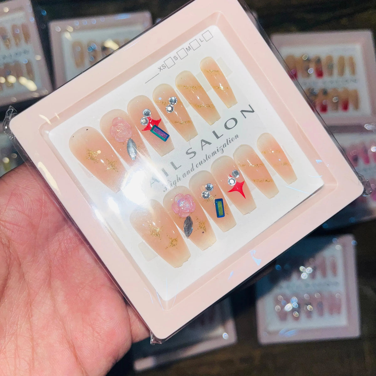 Salon Look Stylish Artifical Nails With Free Stickers(12 Pcs) - Buy Online in Pakistan at Cosmia.pk