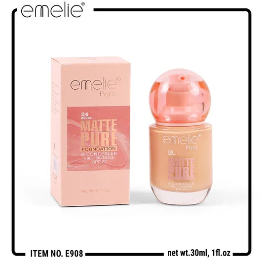 Emelie Matte Pure Foundation & Concealer – 30ml - Buy Online in Pakistan at Cosmia.pk