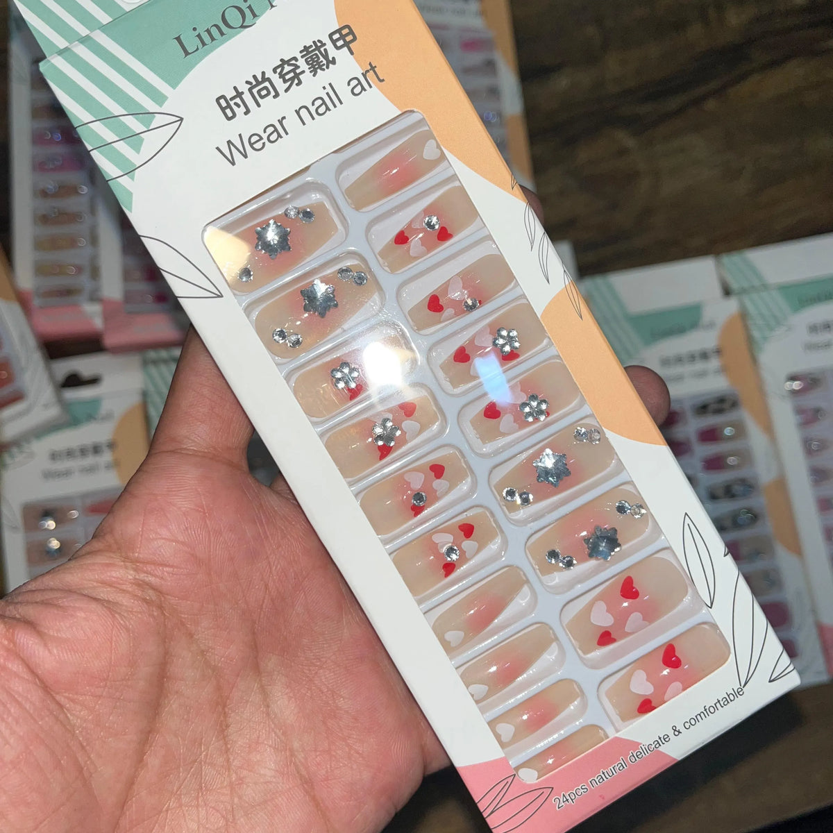 Linqi Artifical Nails With Free Stickers (24Pcs) - Buy Online in Pakistan at Cosmia.pk