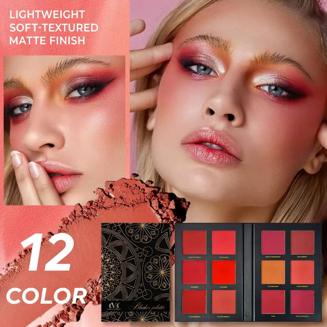 Cvb Blusher palette Perfect All Skin Tones Twelve Shades - Buy Online in Pakistan at Cosmia.pk