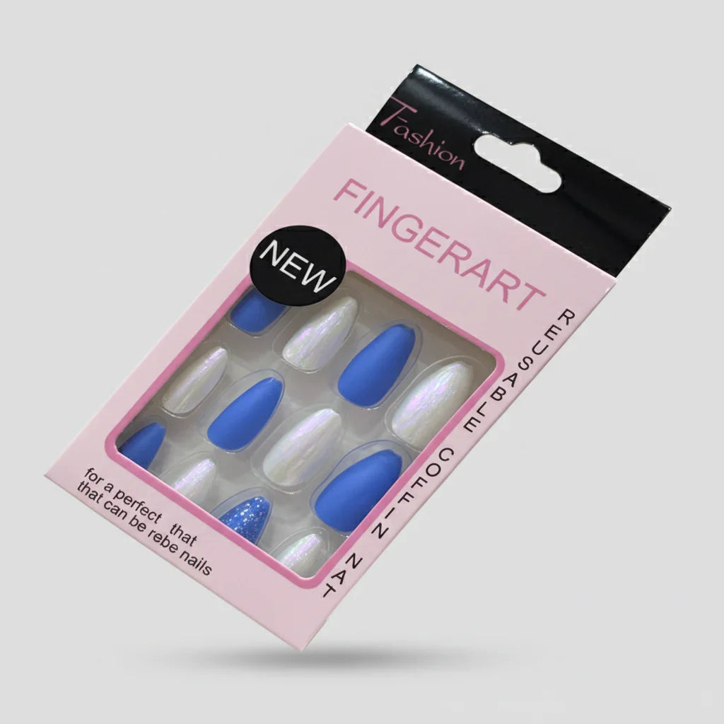 12 pcs Nails Finger Art oval nails Square Shape Artificial Nails - Buy Online in Pakistan at Cosmia.pk