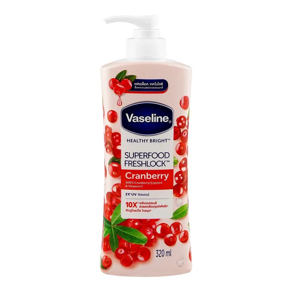 Vaseline - Body Lotion Healthy Bright Super Food Freshlock Cranberry - Buy Online in Pakistan at Cosmia.pk