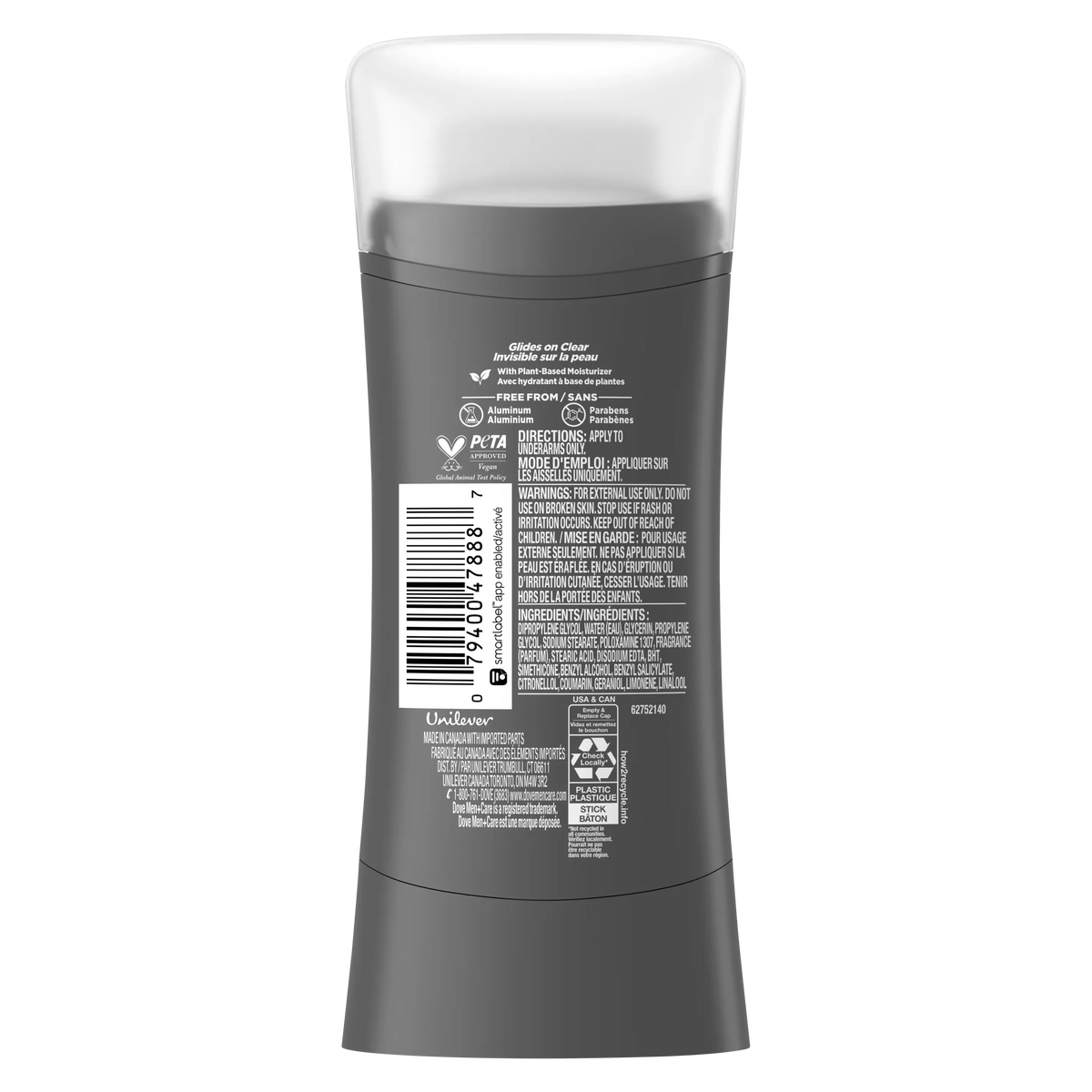Dove Men+Care Eucalyptus + Birch 0% Aluminum 48h Deodorant Stick - 74g - Buy Online in Pakistan at Cosmia.pk