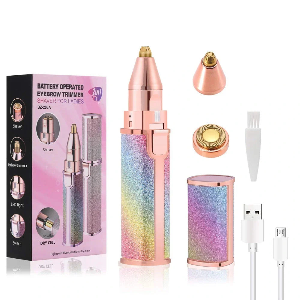 2-in-1 Rechargeable Facial & Eyebrow Hair Trimmer - Buy Online in Pakistan at Cosmia.pk