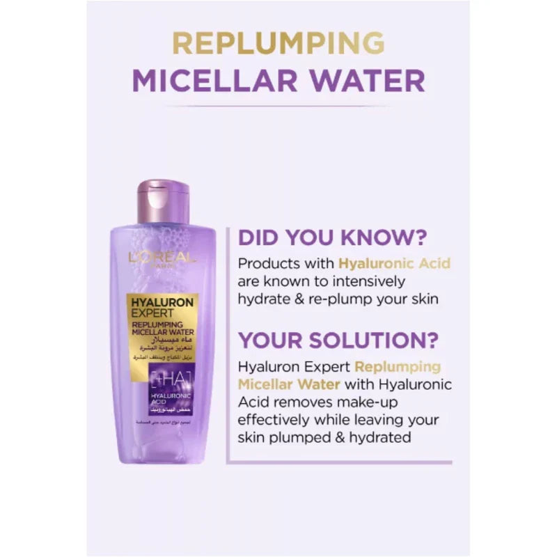 Loreal Paris Hyaluron Expert Replumping Micellar Water - Buy Online in Pakistan at Cosmia.pk