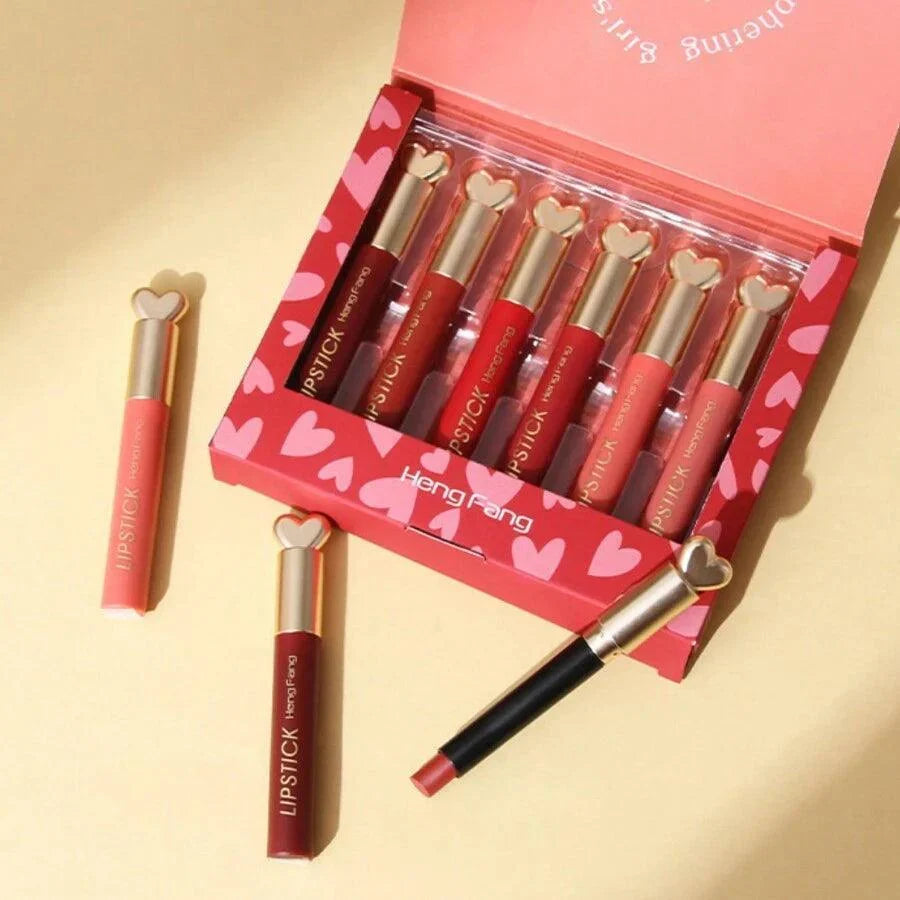 6Pcs Heng Fang Love Lipstick Matte Waterproof - Buy Online in Pakistan at Cosmia.pk