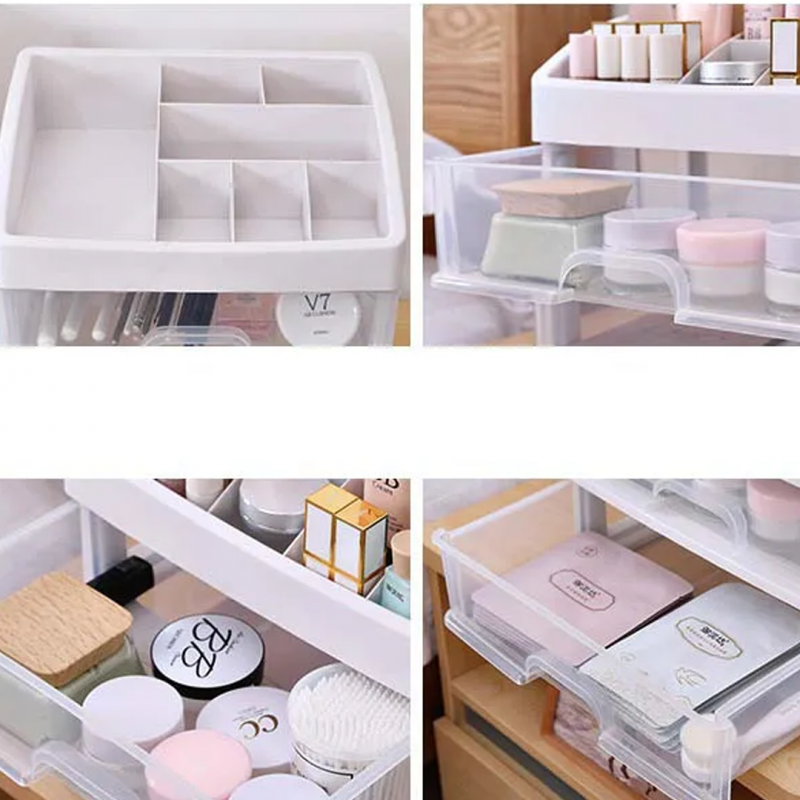 Transparent Plastic Four Layer Cosmetic Storage Box - Buy Online in Pakistan at Cosmia.pk