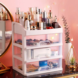 Transparent Plastic Four Layer Cosmetic Storage Box - Buy Online in Pakistan at Cosmia.pk
