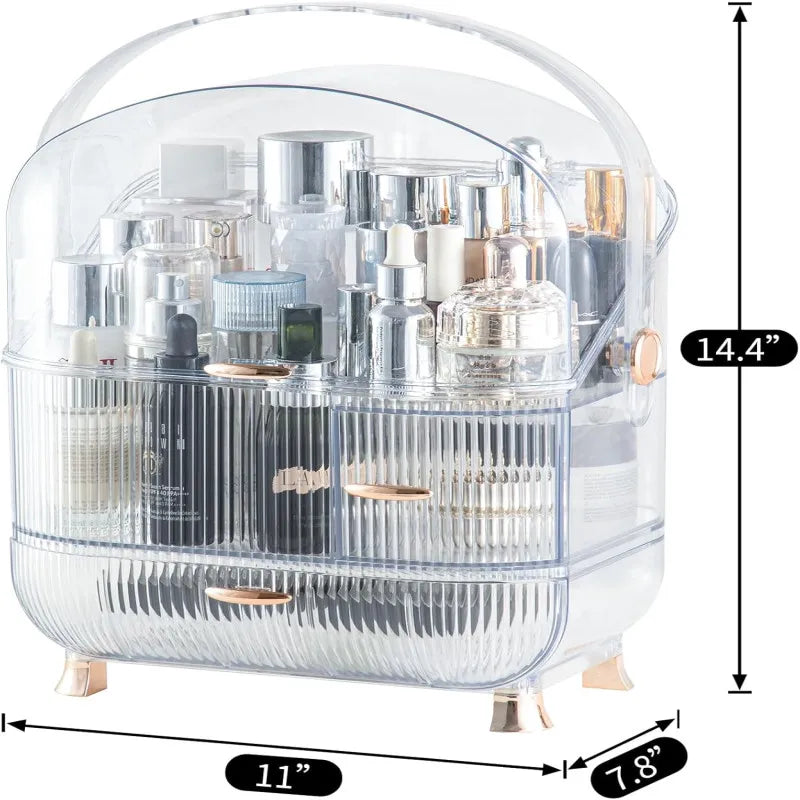 Makeup Organizer for Vanity, 3-layer Cosmetic Storage Box - Buy Online in Pakistan at Cosmia.pk