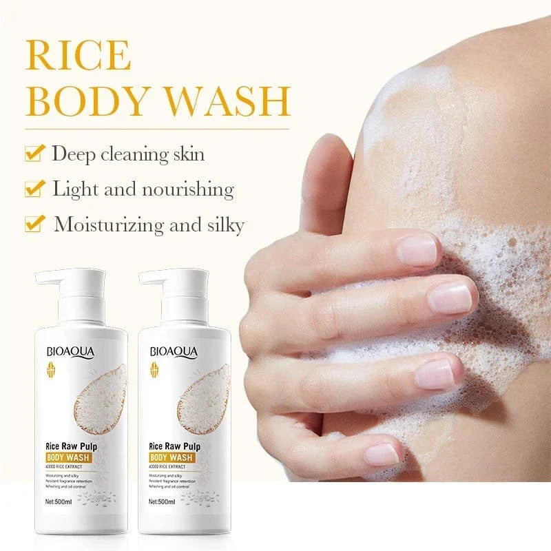 Bioaqua Rice Raw Pulp Body Wash – 500ml - Buy Online in Pakistan at Cosmia.pk