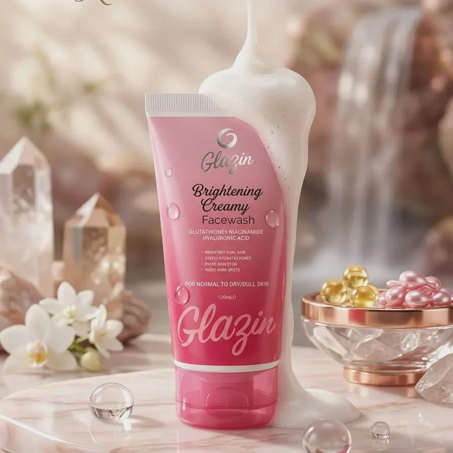 Glazin Brightening Creamy Facewash - 120ml - Buy Online in Pakistan at Cosmia.pk