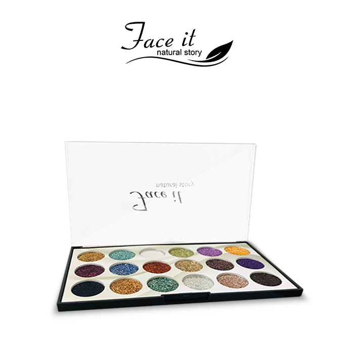 Face it 18 Shades Glitter Eyeshadow Palette - Buy Online in Pakistan at Cosmia.pk
