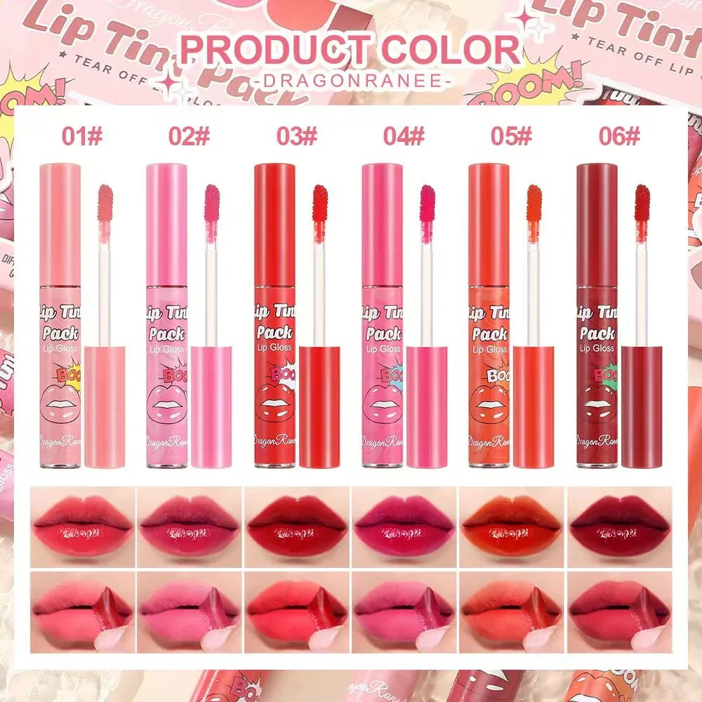 6pcs Dragon Ranee Peel Off Fruity Lip Gloss - Buy Online in Pakistan at Cosmia.pk