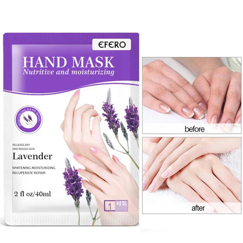 Lavender hand mask glove packaging